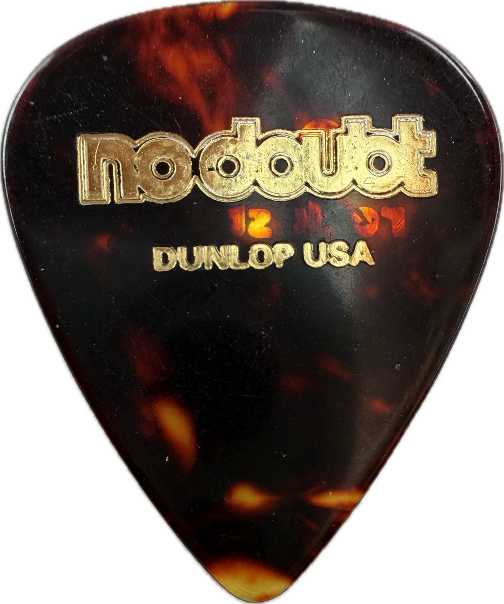 Tom Dumont No Doubt 2001 Rock Steady Tour Guitar Pick front no doubt dunlop usa tortoiseshell