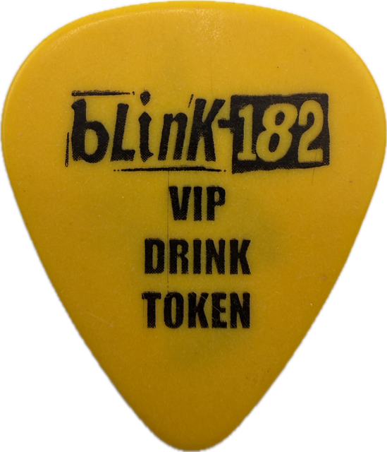 BLINK-182 '23–'24 WORLD TOUR VIP LOSER KIDS RABBIT DRINK TOKEN GUITAR PICK reverse