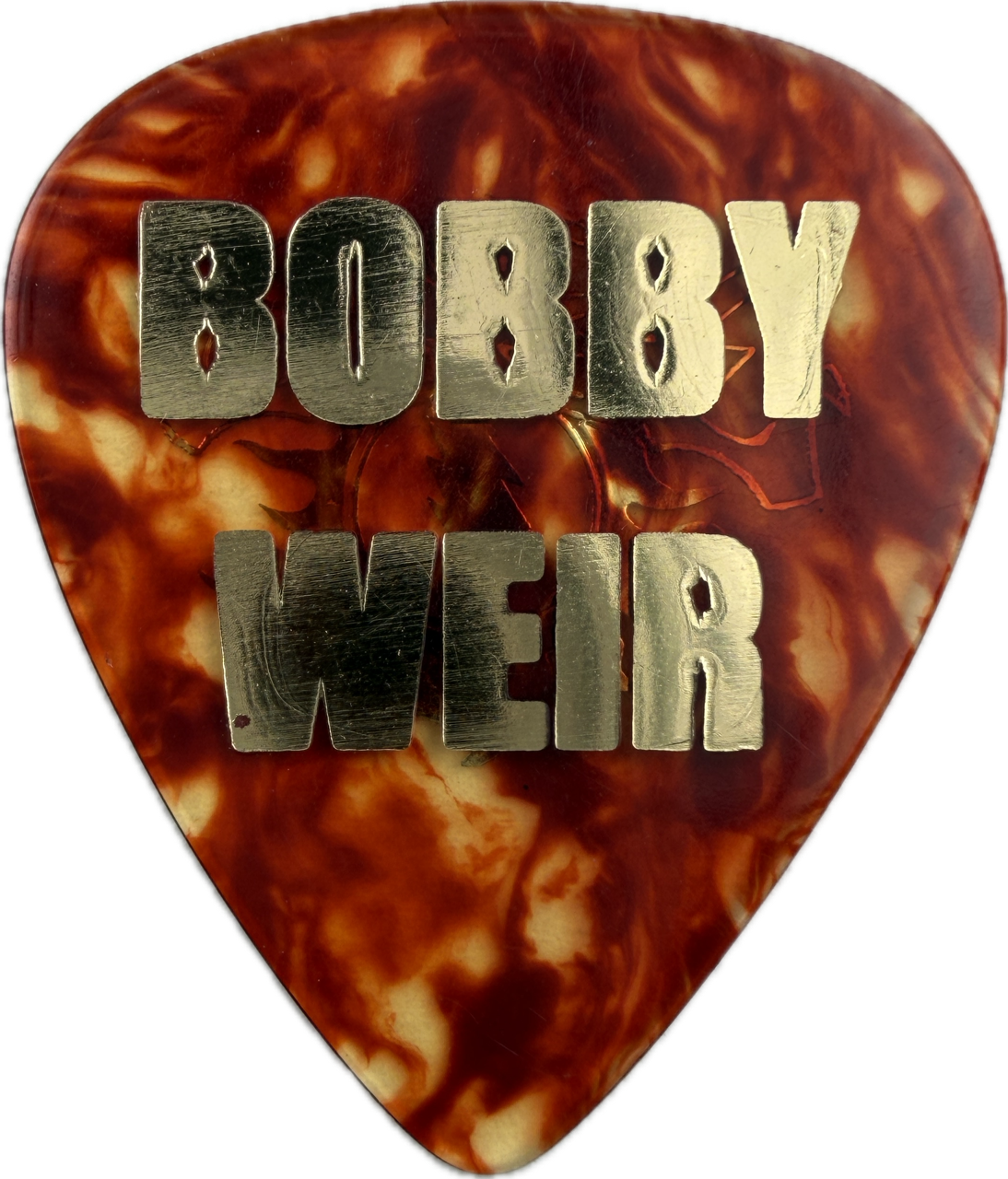 bob weir the dead bobby weir tortoiseshell celluloid gold foil guitar pick reverse pickrebel photo reverse