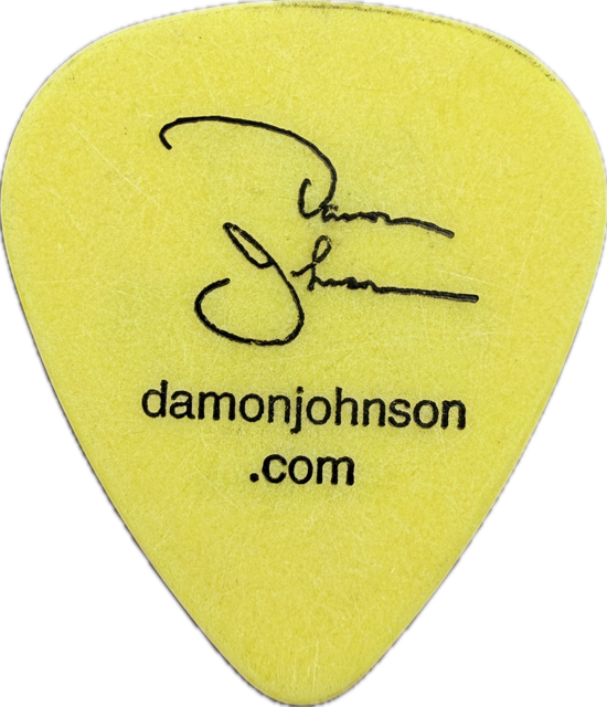DAMON JOHNSON ALICE COOPER 2006 ALONG CAME A SPIDER TOUR GUITAR PICK reverse