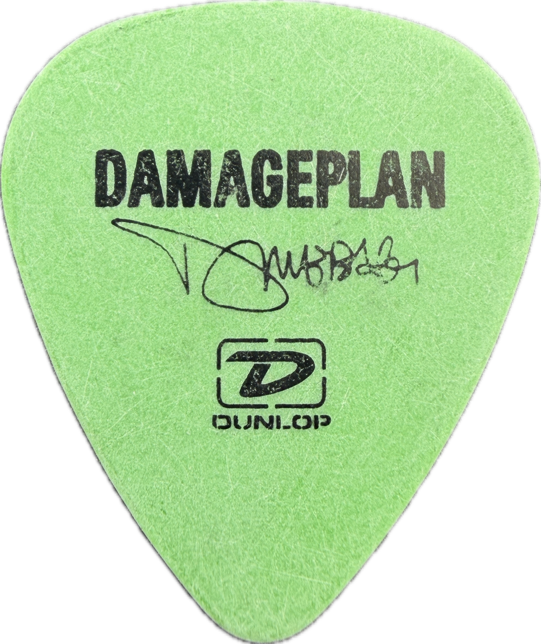 dimebag darrell damageplan 2004 new found power tour dunlop green guitar pick reverse pickrebel photo reverse