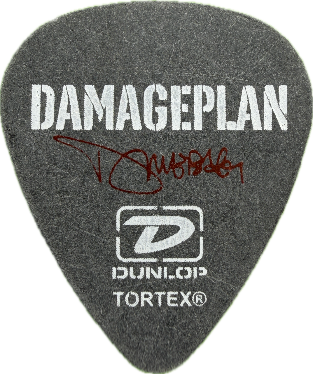 dimebag darrell damageplan 2004 new found power tour skull black dunlop black tortex tortex guitar pick reverse pickrebel photo reverse