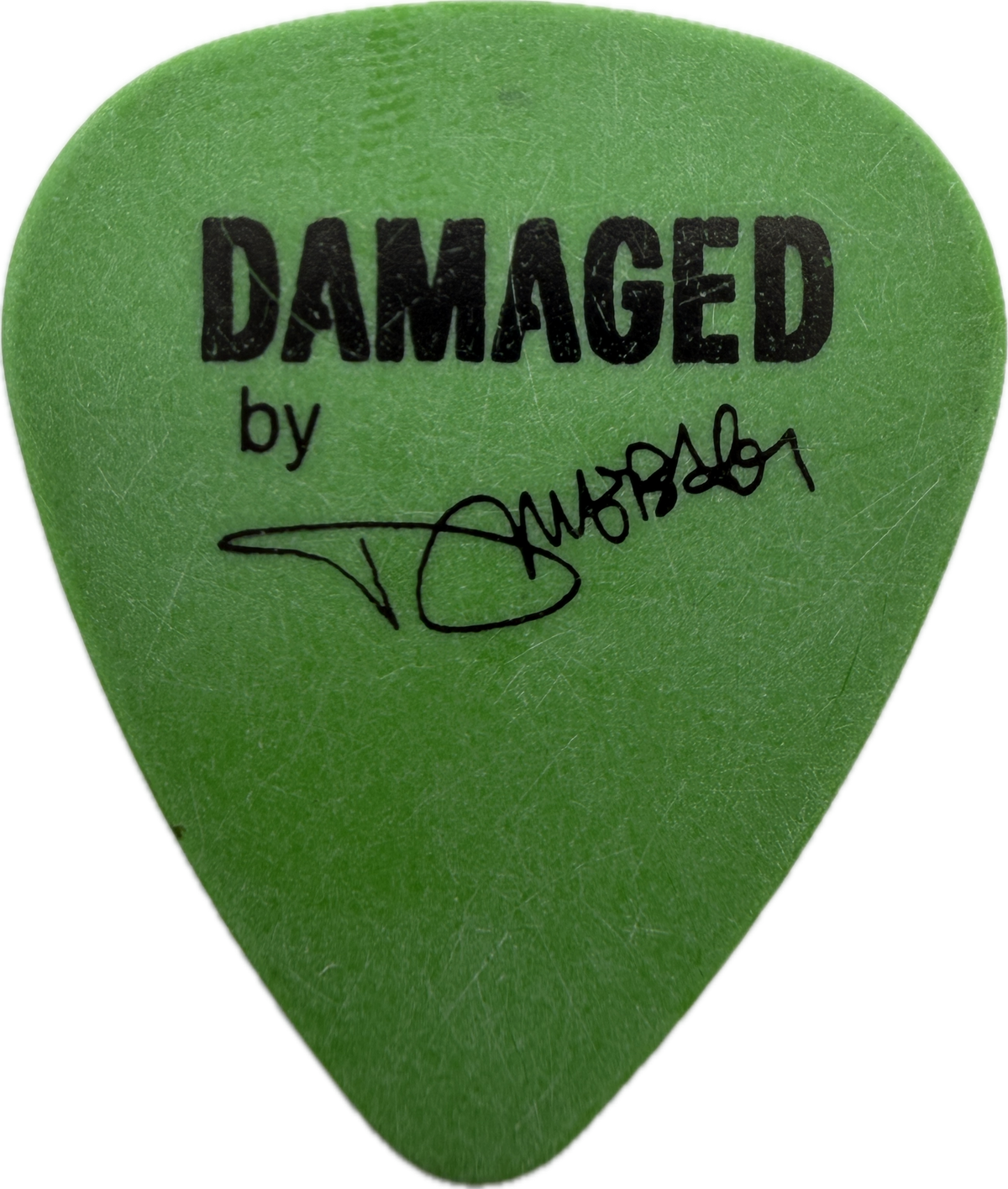 dimebag darrell damageplan damaged signature green guitar pick reverse pickrebel photo reverse