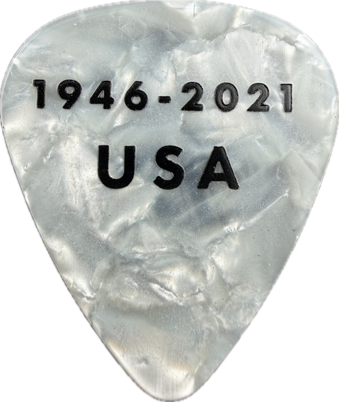 fender 75th anniversary 1946 2021 guitar pick 1946 2021 usa white pearloid guitar pick reverse pickrebel photo reverse