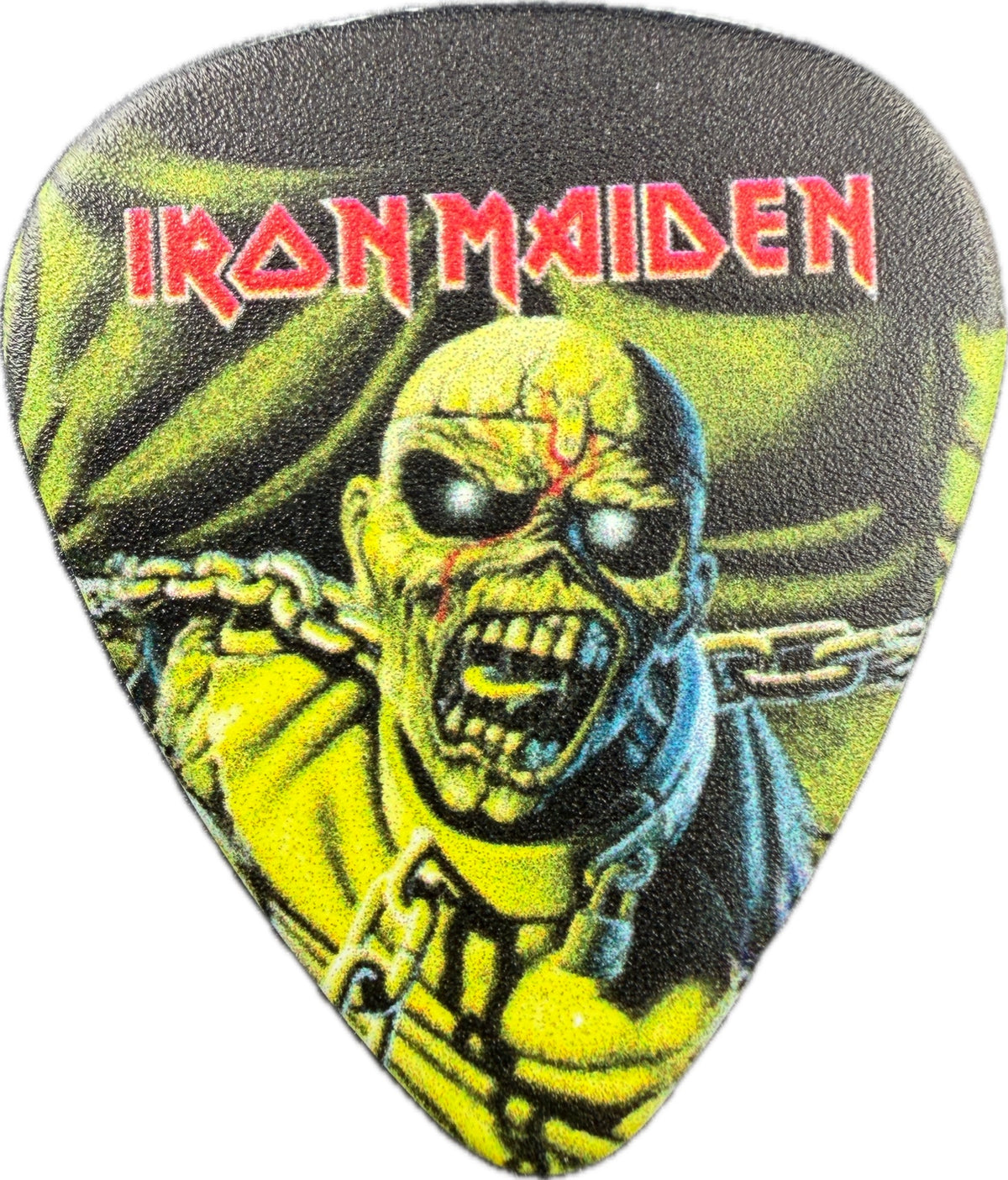 Iron Maiden Piece of Mind Eddie guitar pick second supplied view reverse