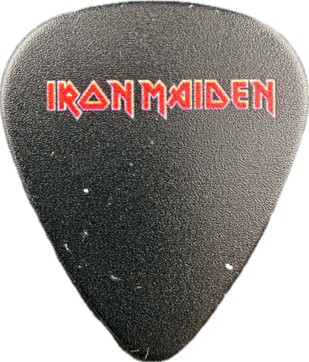 Iron Maiden red logo black guitar pick reverse reverse
