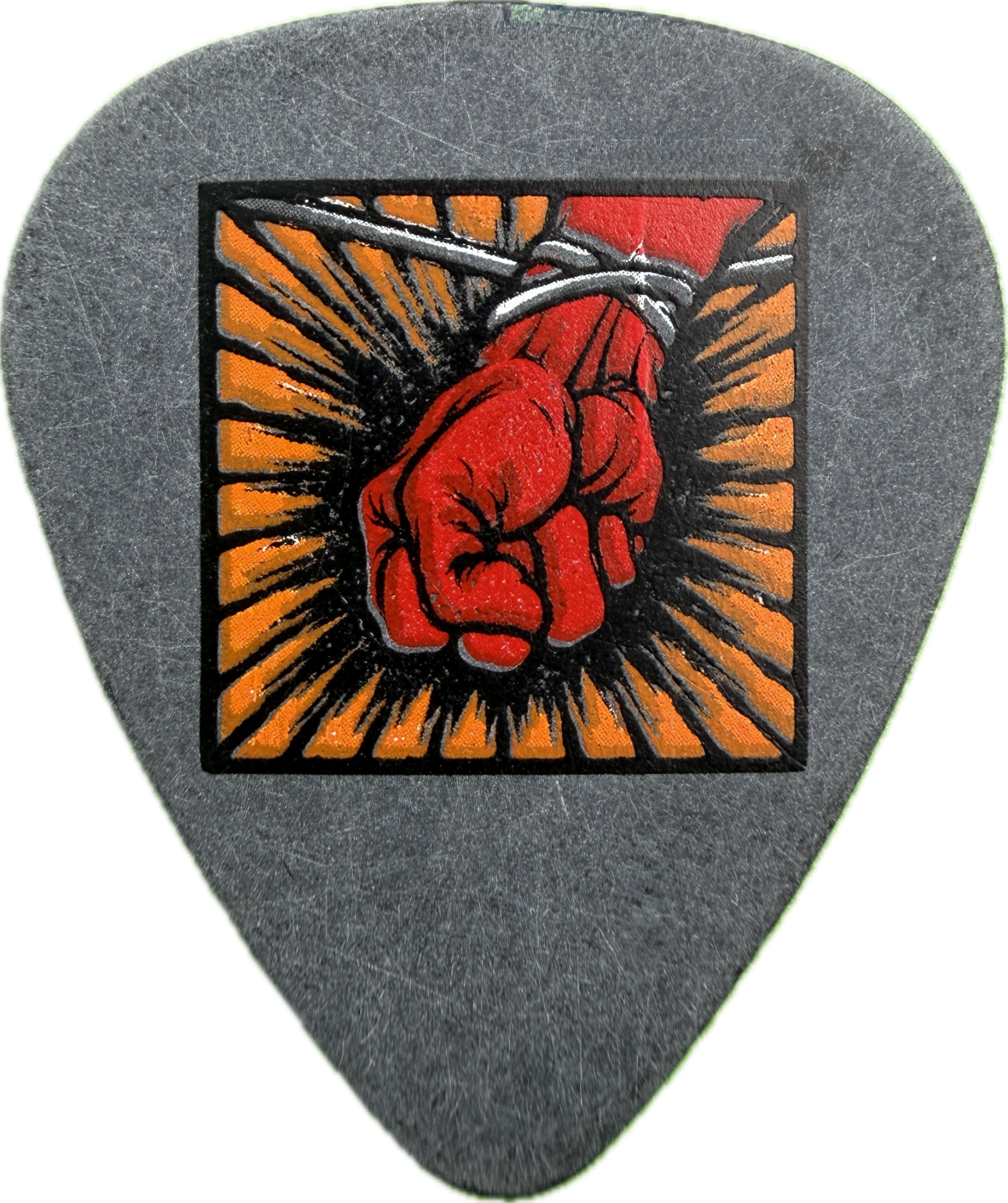 james hetfield metallica 2004 st anger tour red logo black guitar pick reverse pickrebel photo reverse