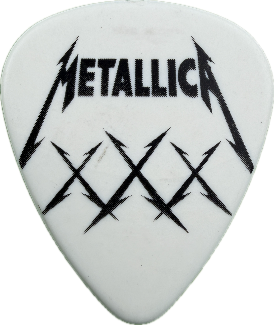james hetfield metallica 2011 30th anniversary tour portrait white guitar pick reverse pickrebel photo reverse