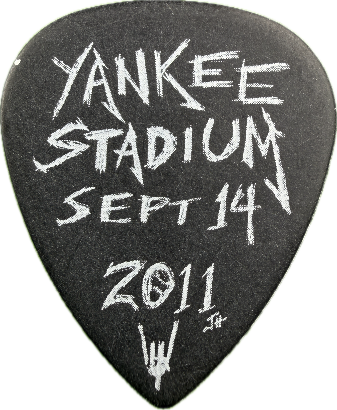 james hetfield metallica 2011 big 4 yankee stadium tour baseball black guitar pick reverse pickrebel photo reverse