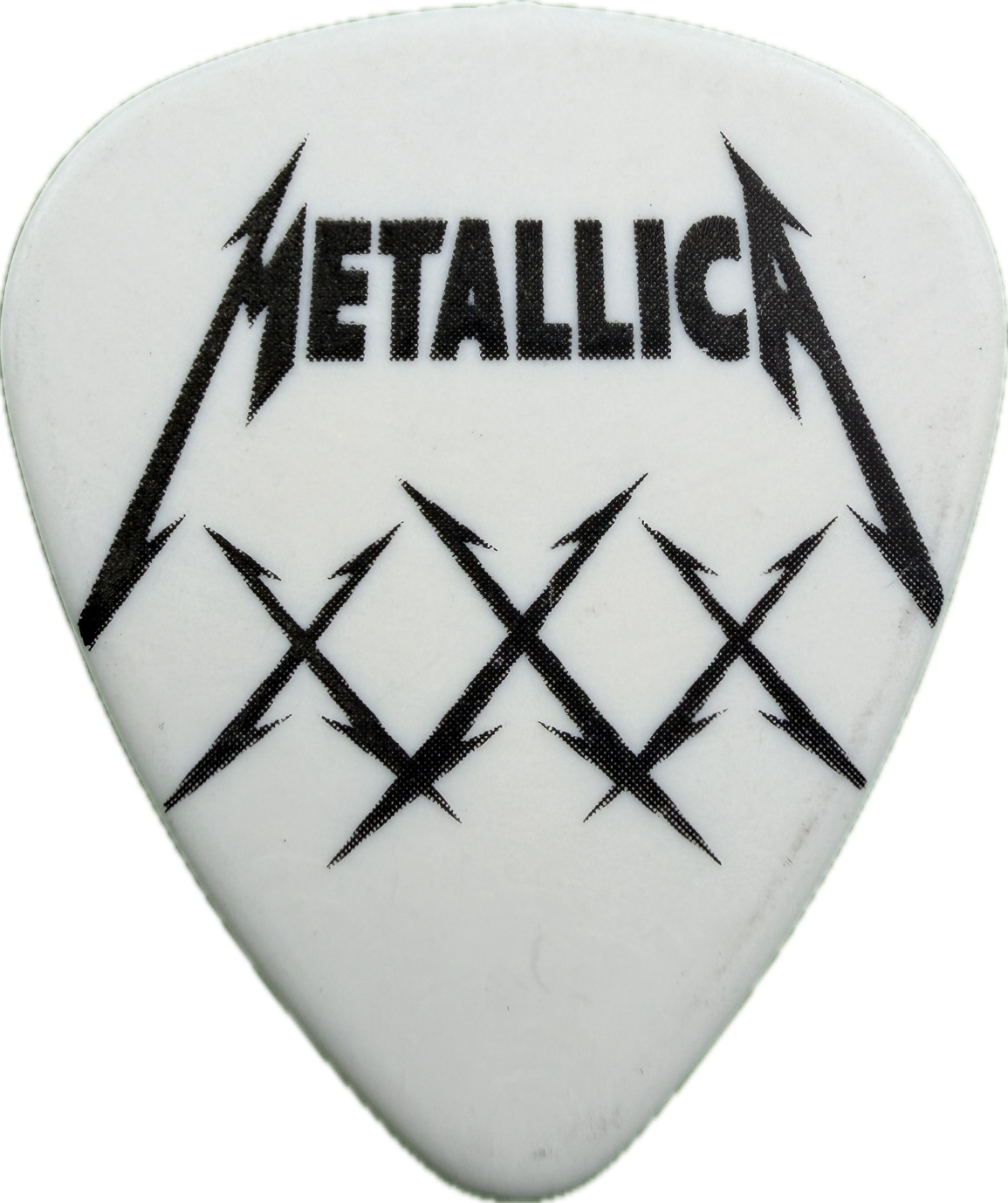 kirk hammett metallica 2011 30th anniversary tour monster white guitar pick reverse pickrebel photo reverse