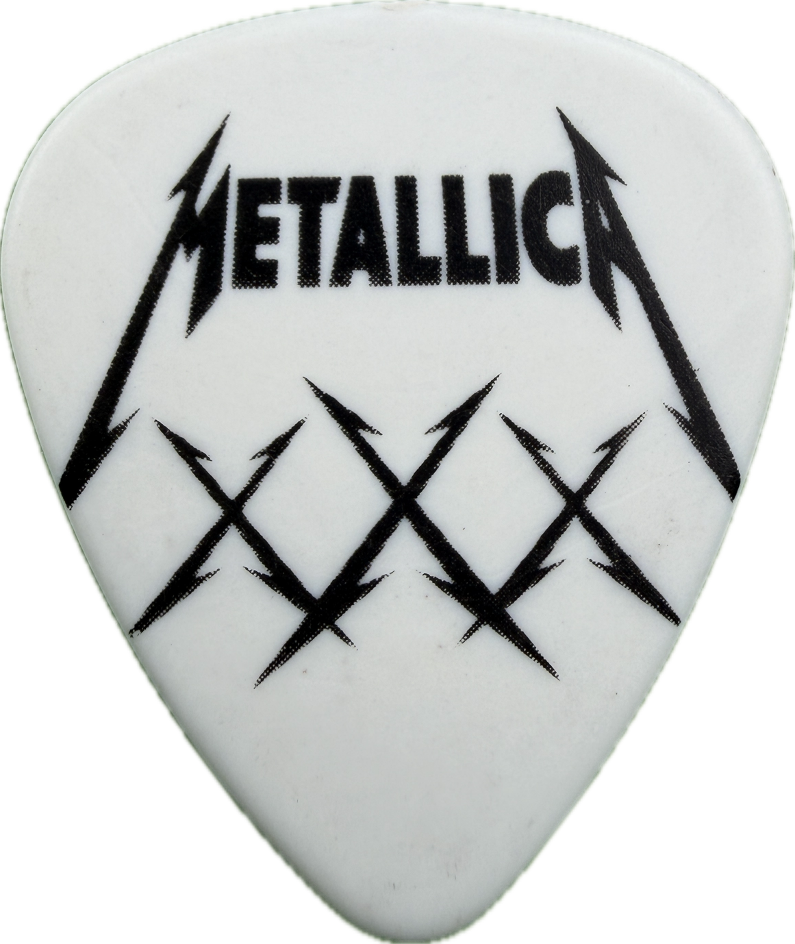 kirk hammett metallica 2011 30th anniversary tour portrait white guitar pick reverse pickrebel photo reverse