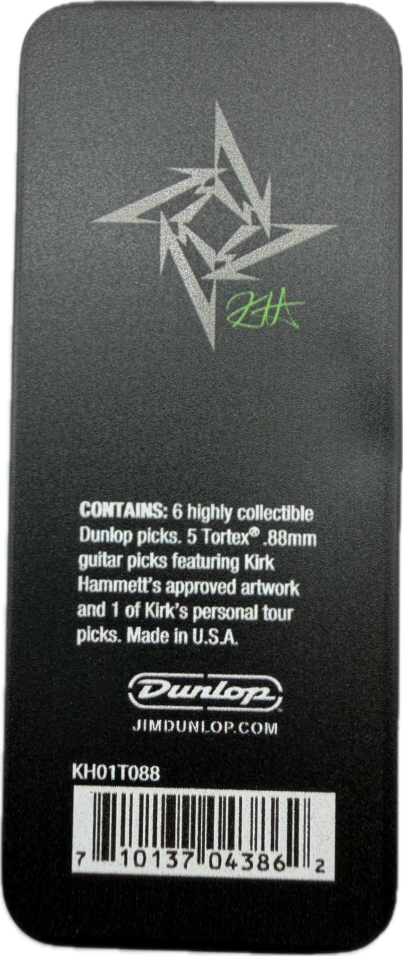 KIRK HAMMETT SIGNATURE GUITAR PICK TIN back
