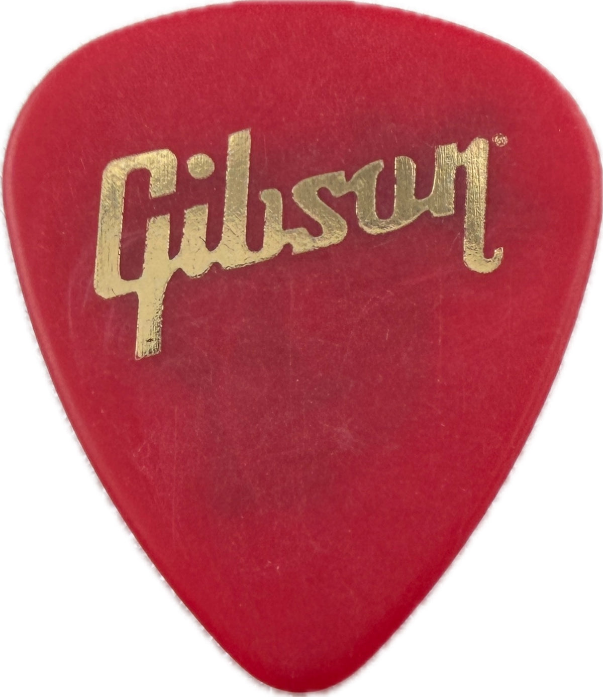 Marty McFly Back to the Future Gibson red fish guitar pick reverse gold foil Gibson logo reverse