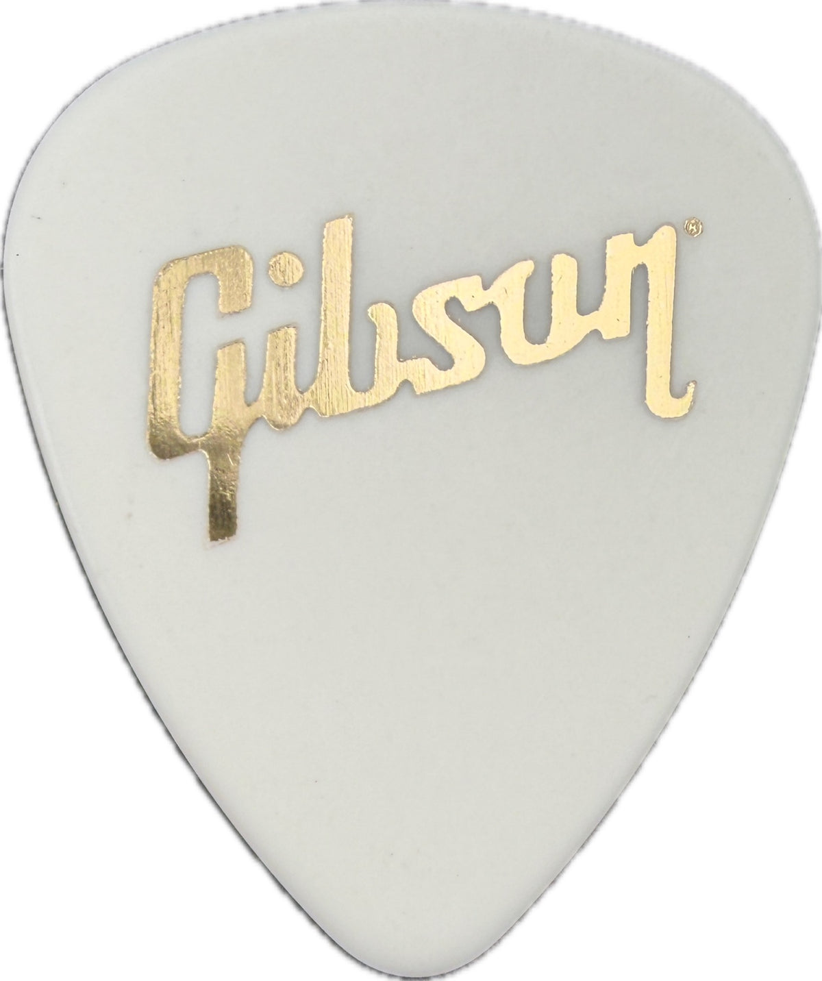 Marty McFly Back to the Future Gibson white Marvin Berry guitar pick reverse gold foil Gibson logo reverse
