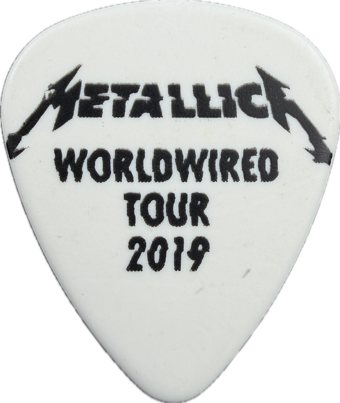 metallica 2019 worldwired tour white portrait guitar pick metallica worldwired tour 2019 guitar pick reverse pickrebel photo reverse