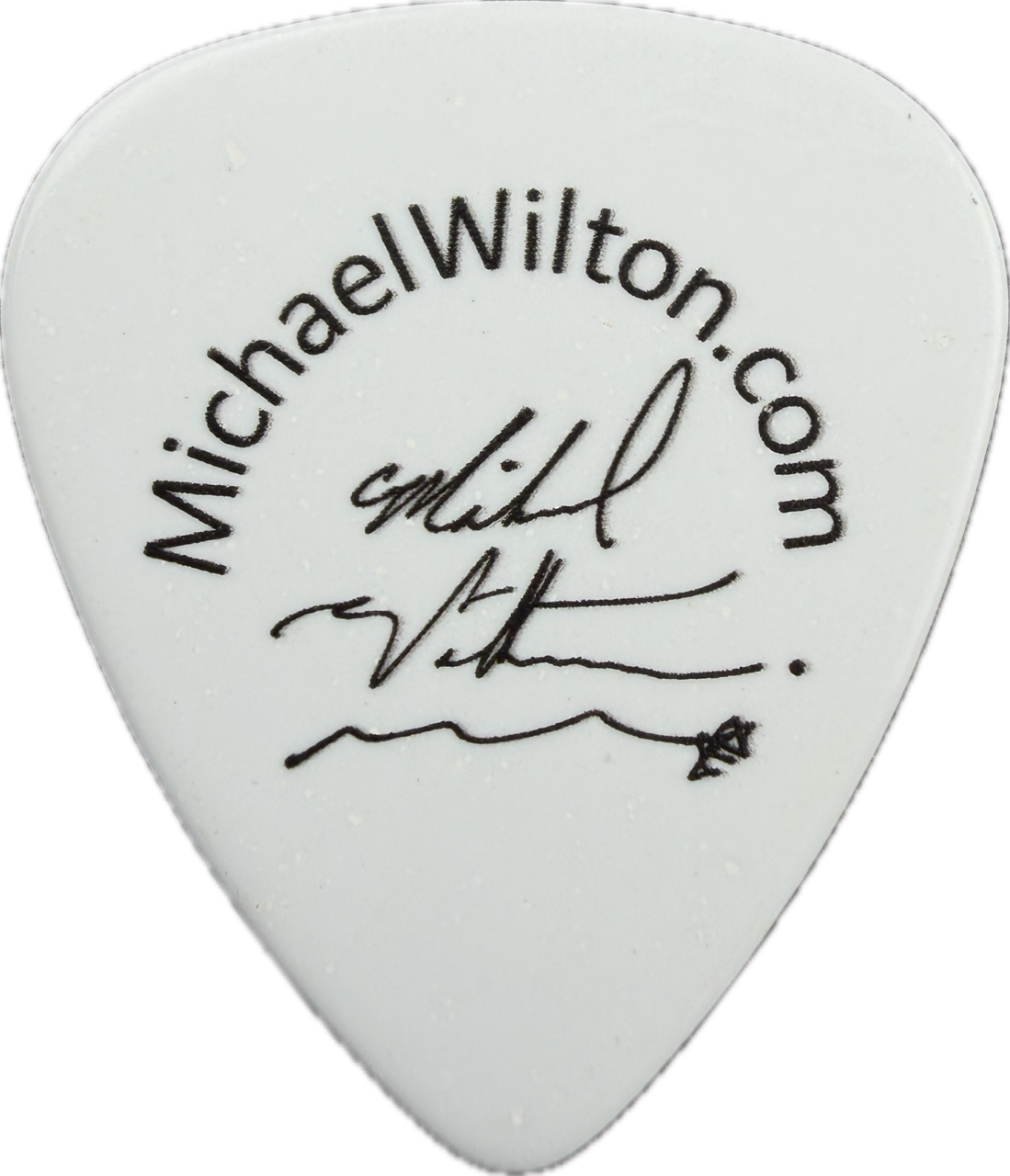 michael wilton queensryche logo signature omega gp white guitar pick reverse pickrebel photo reverse