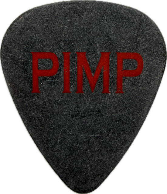 MICK MARS MÖTLEY CRÜE 2005 RED, WHITE & CRÜE TOUR PIMP GUITAR PICK reverse