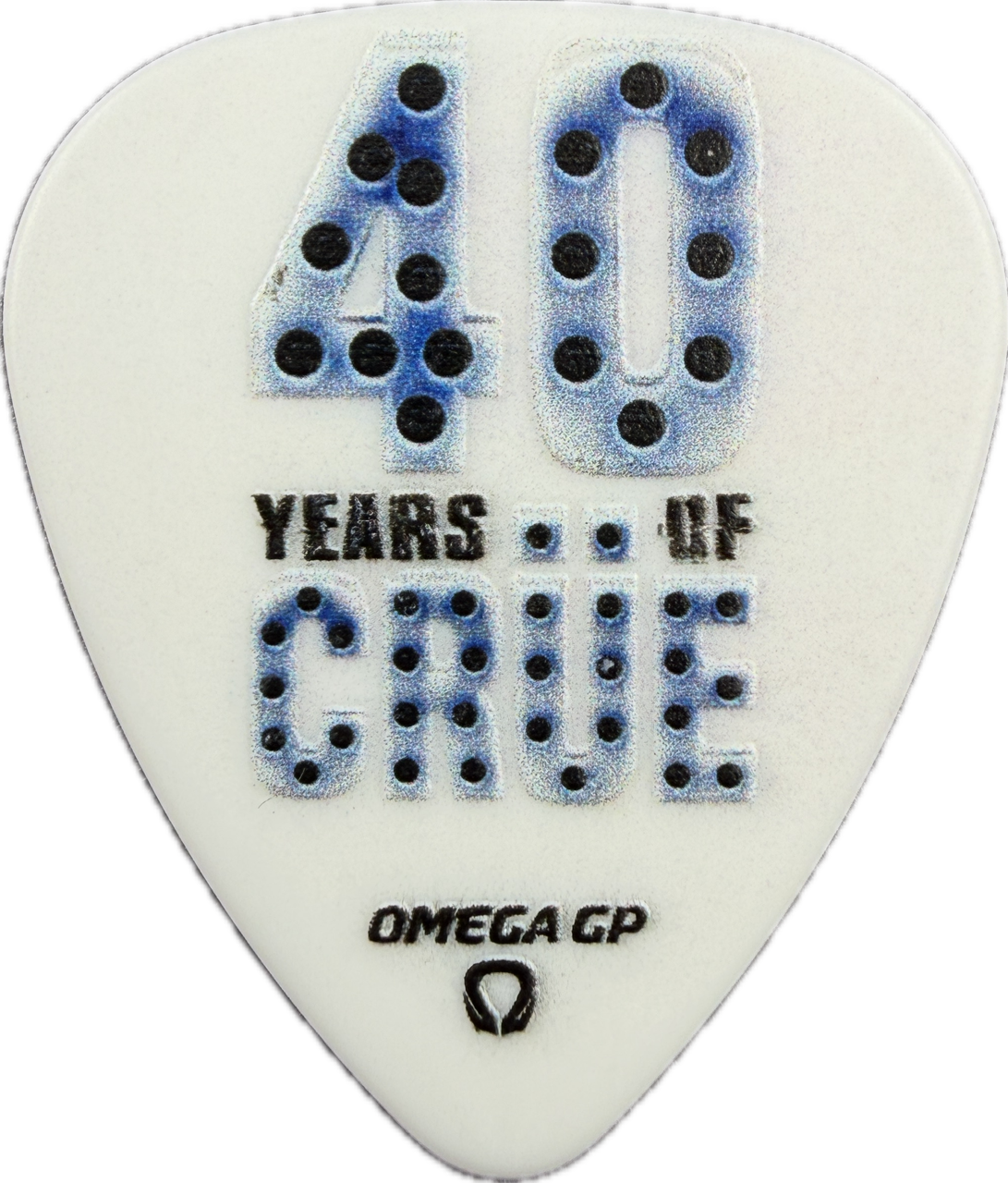 nikki sixx motley crue 40 years of crue fuck you omega gp white guitar pick reverse pickrebel photo reverse
