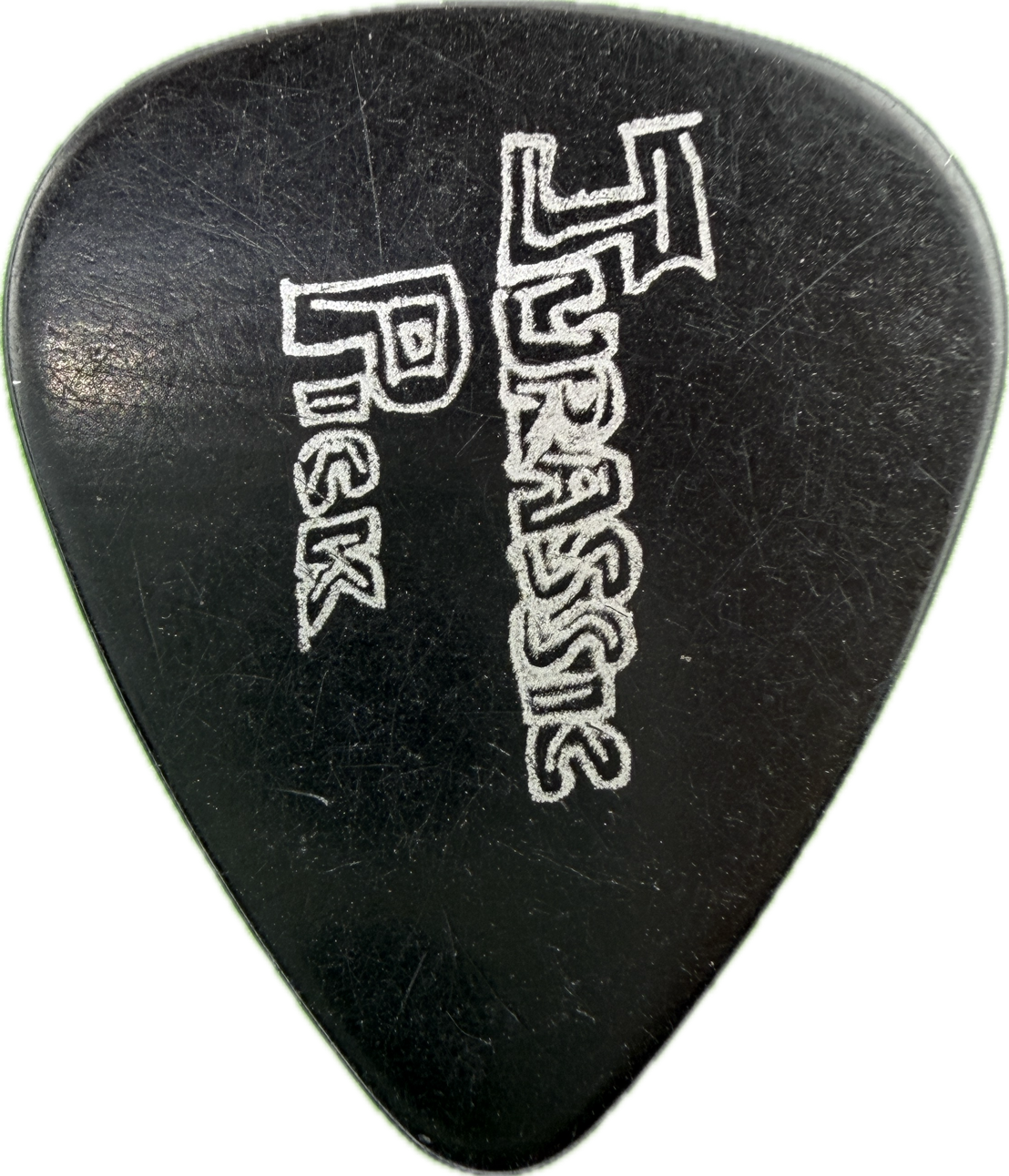 paul gilbert mr big 1993 lean into it tour jurassic black black guitar pick reverse pickrebel photo reverse