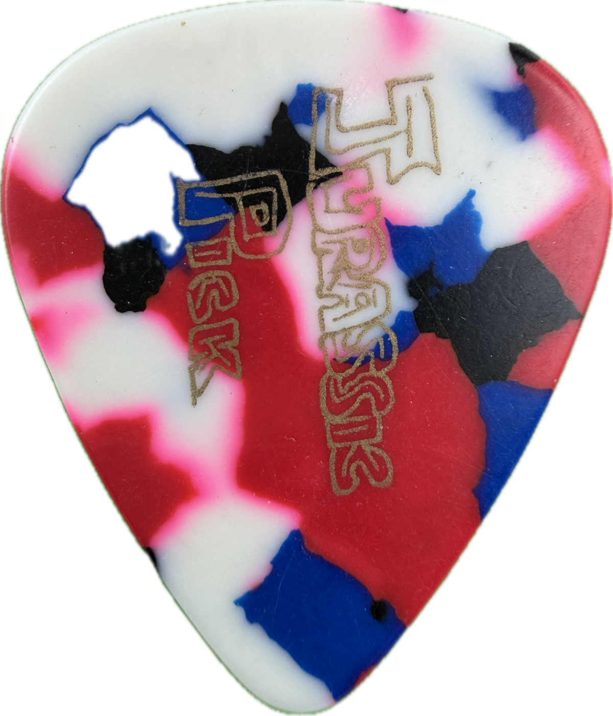 paul gilbert mr big 1993 lean into it tour jurassic multicolor multicolor guitar pick reverse pickrebel photo reverse