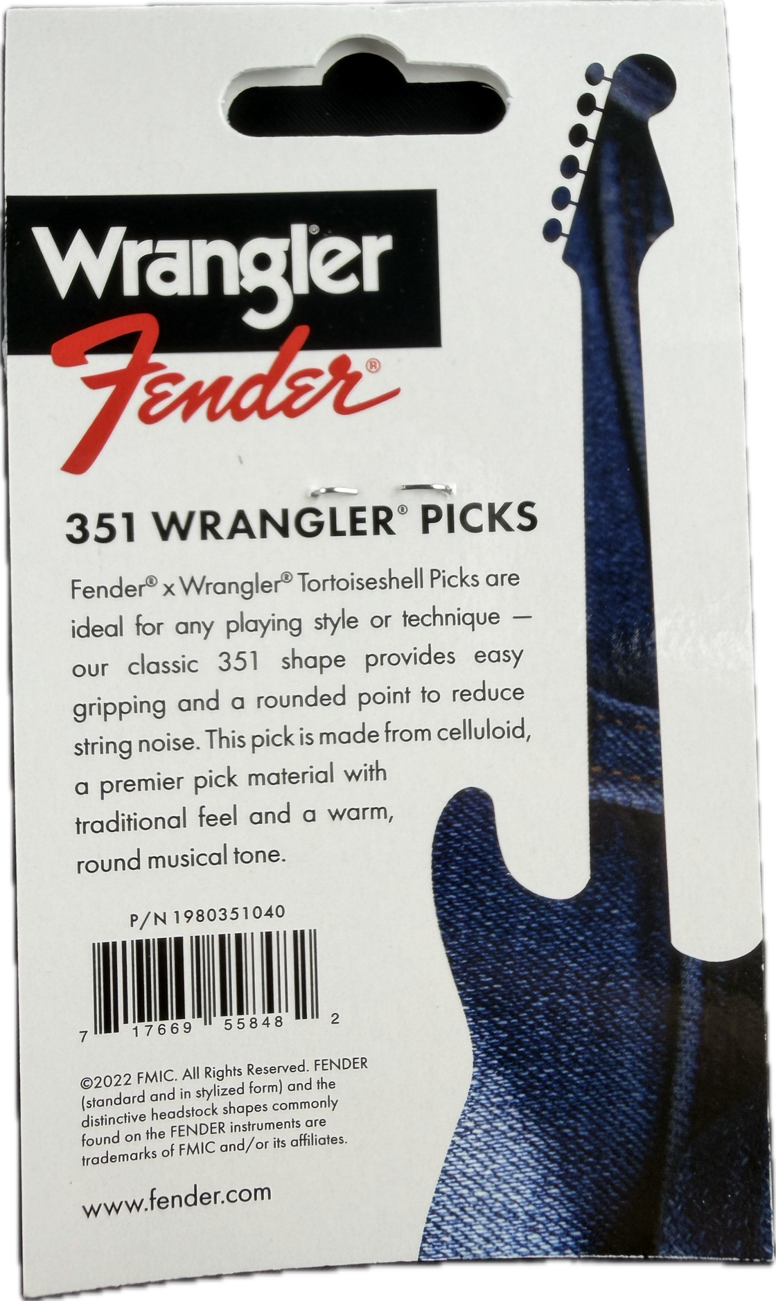 FENDER X WRANGLER PICK PACK LIMITED EDITION COLLABORATION back