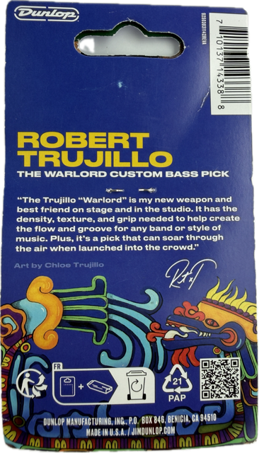 ROBERT TRUJILLO "WARLORD" CUSTOM BASS PICK back