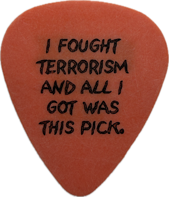 BLINK-182 2003 TOUR I FOUGHT TERRORISM GUITAR PICK reverse
