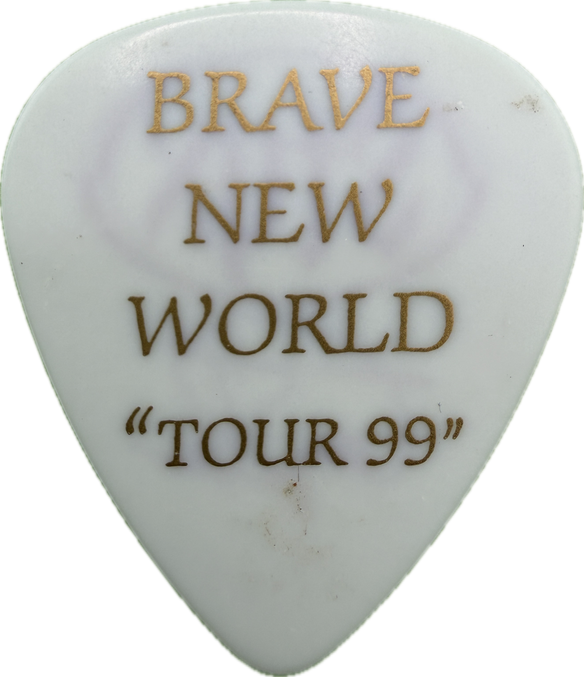 tommy shaw styx 1999 brave new world tour brave new world white guitar pick reverse pickrebel photo reverse