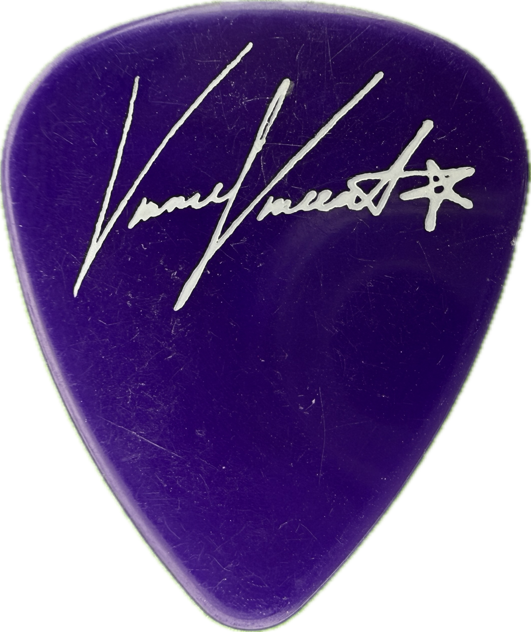vinnie vincent vinnie vincent invasion 1986 invasion tour purple purple guitar pick reverse pickrebel photo reverse